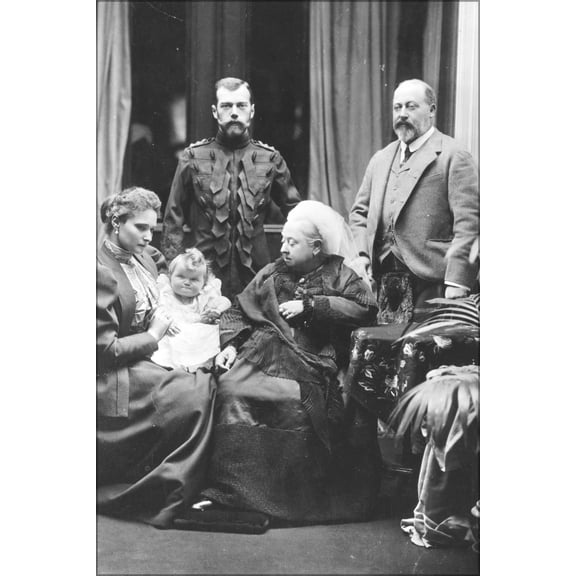 24"x36" Gallery Poster, Victoria, Queen of Great Britain,, Edward, Prince of Wales , and Tsar Nicholas II of Russia September 19,1896