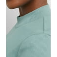 thumbnail image 4 of Hanes Originals Women's Mockneck Rib Bodysuit Salt Pool Green L, 4 of 4