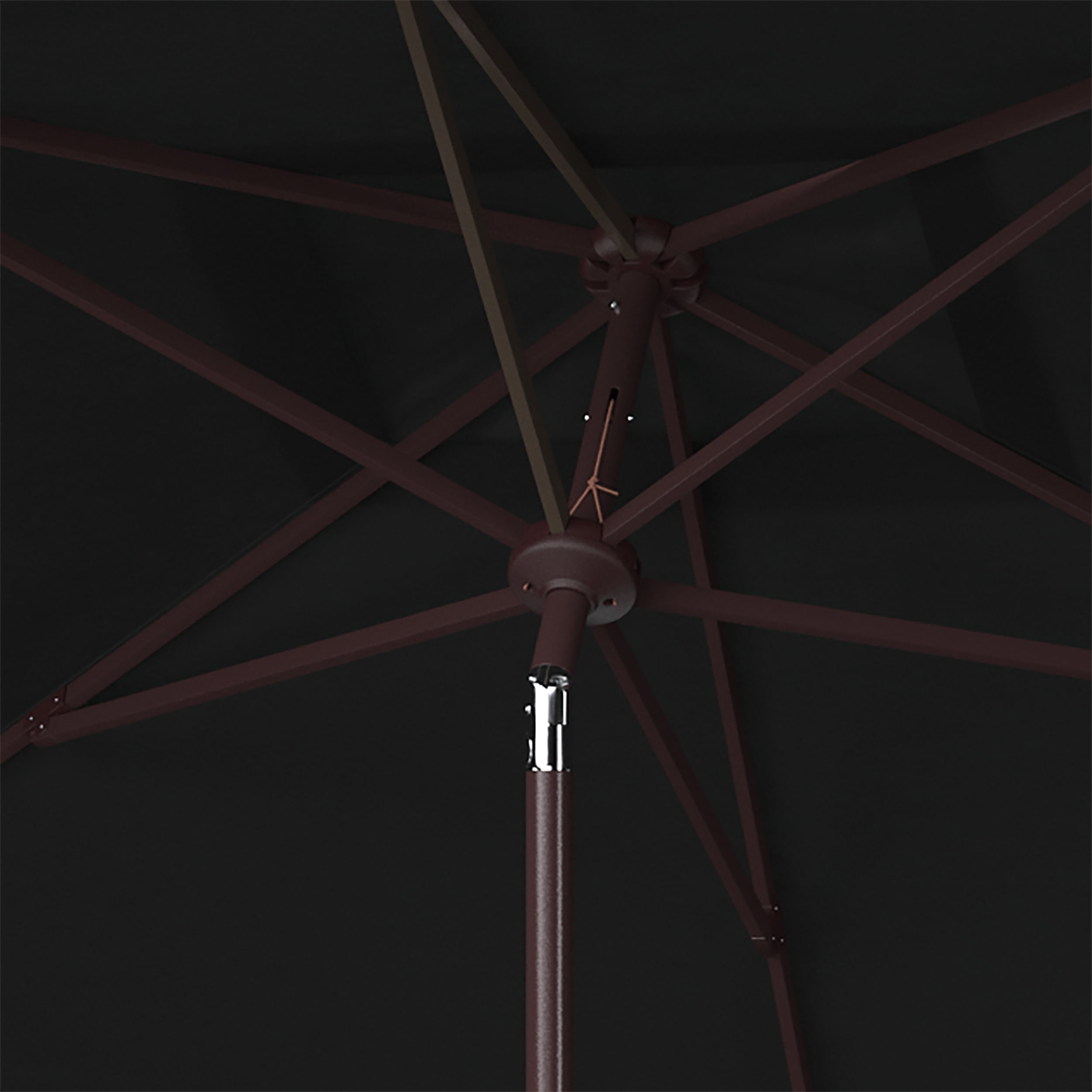 SAFAVIEH Zimmerman 6.5' X 10' Market Crank Patio Umbrella, Black/White