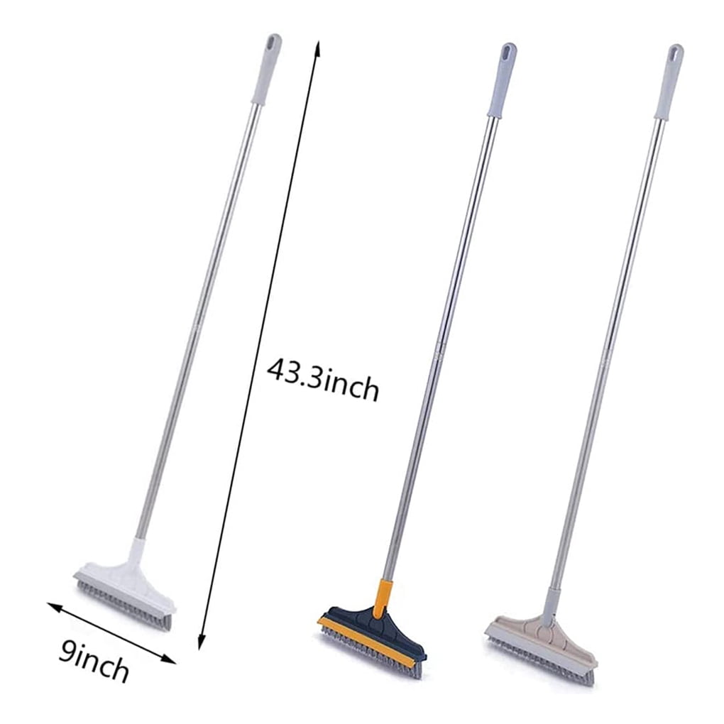 Brosse à Laver Sol 2 En 1 Avec Poignée Réglable - Idéale Salle De Bain, Cuisine Et Terrasse
