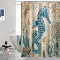 thumbnail image 4 of Funny Blue Ocean Creature Shower Curtains Sets Waterproof Bath Curtains for Bathroom Beach Theme Decor 72" x 72" with 12 Hooks, 4 of 7