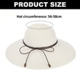 thumbnail image 2 of Sombrero de 56-58cm de circunferencia para mujer, sombrero de playa con borde grande, sombrero de sol plegable para vacaciones en la playa, sombrero de paja de viaje para verano, 2 of 5