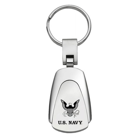 U.S. Navy Logo Teardrop Key Chain (Silver)