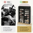 thumbnail image 6 of Zimtown Portable Shoe Rack Storage Organizer, 10 Tiers Double Row Nonwoven Fabric Cover Shoe Rack Holds up to 40 Pairs, Black, 6 of 12