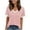 Pink, variant on Mgmyaa Womens T Shirts Color Block Short Sleeve V Neck Loose Casual Summer Tops