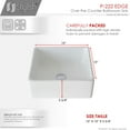 thumbnail image 4 of Stylish Vessel 15" White Porcelain Square Bathroom Sink P-222, 4 of 9