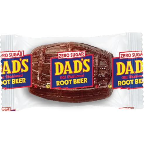FirstChoiceCandy Dad's Sugar Free Root Beer Barrels Hard Candy, Individually Wrapped in Resealable Bag. (2 Pound)