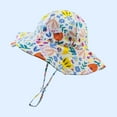 thumbnail image 4 of Otqutp Toddler Comfort Hat 2 to 6 Years Kids Baby Girls Boys Toddler Floral Prints Outdoor Adjustable Bucket Sun Beach Hat, 4 of 7