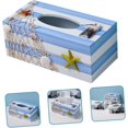 thumbnail image 4 of Box Ocean wind tissue box nautical napkin holder tissue container beach tissue case holder cover, 4 of 5