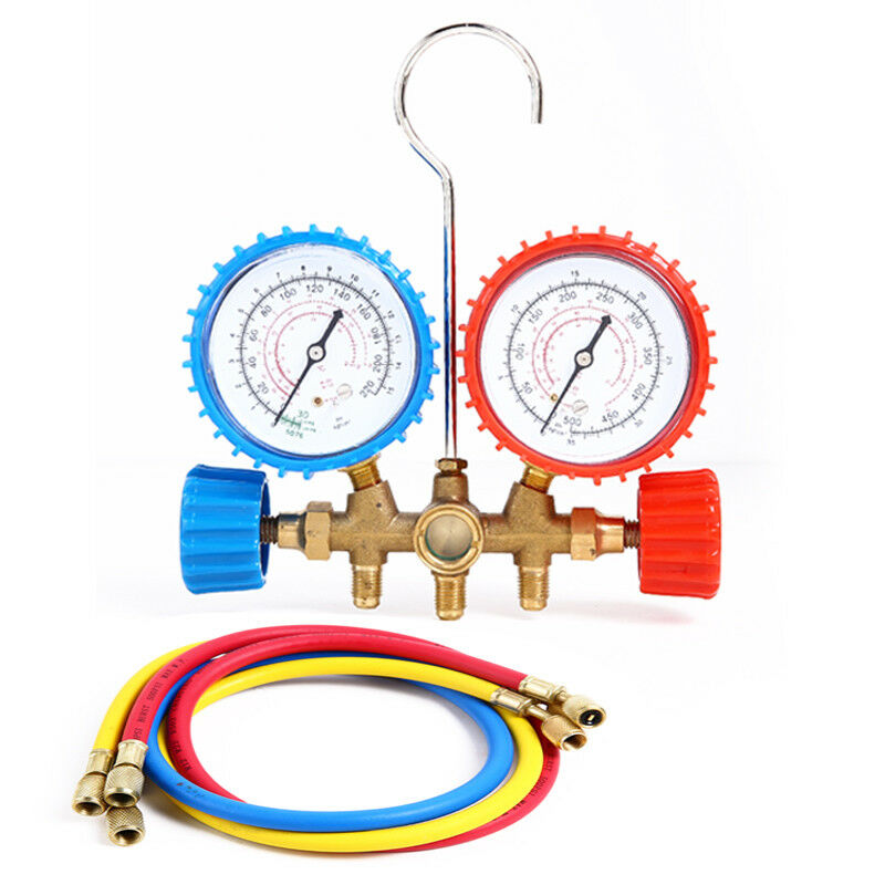 R134a R12 R22 R502 Manifold Gauge Set HVAC AC Refrigerant w/ 2.7ft