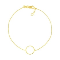 SZUL Women's 14K Solid Yellow Gold Circle Bracelet