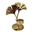 thumbnail image 2 of Candelabro de Metal, candelabro de una sola cabeza, regalo elegante, candelabro de boda, adorno para fiesta en casa, cumpleaños, cena de Navidad Forma de gingko, 2 of 8