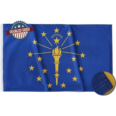 Indiana Flag 3x5 Double Sided IN State Flags 3Ply Heavy Duty Outdoor with Brass Grommets