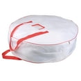 thumbnail image 2 of Christmas Wreath Storage Bag - Heavy Duty Xmas Wreath Container with Sleek Zipper - 25" Whte, 2 of 6
