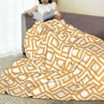 thumbnail image 3 of LNWH Modern Rhombus Geometric Lines Pattern Throw Blanket, Flannel Sofa Blankets for All Seasons, 40"x30", 3 of 8