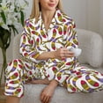 thumbnail image 6 of Yiaed Colorful Fishes Print Pajamas Women's Long Sleeve Sleepwear Soft Button Down Loungewear Pjs Lounge Set Nightwear Womens Pajama Pants-XX-Large, 6 of 7