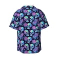 thumbnail image 5 of Salouo starry sky Skull flower Pattern Cuban Collar Shirts for Men Button-Down Shirt Men's Short Sleeve Shirts Hawaiian Shirts Casual Shirts -Large, 5 of 6