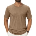 thumbnail image 2 of Men's Shirts Short Sleeve T-Shirt Casual Crew Neck Plain Tee Soft Moisture Wicking Basic Solid Color Summer Beach Tee Shirts, 3XL, 2 of 6