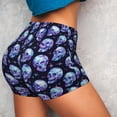 thumbnail image 4 of Haiem crystal Skull No Front Seam Biker Shorts for Women Yoga Workout Gym Bike Shorts with Tummy Control Moisture-Wicking-Small, 4 of 9