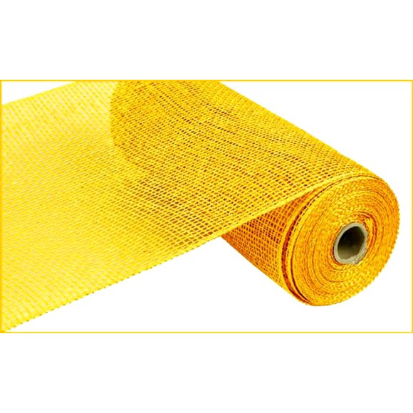 Poly Burlap Deco Mesh, 10 Inches x 10 Yards (Yellow)