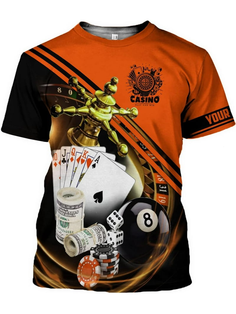 KYKU Funny Poker 3D Print T-Shirt – Unisex Casual Short Sleeve Tee