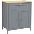 thumbnail image 1 of HOMCOM Armoire de Rangement Buffet Bahut avec Doubles Portes Gris, 1 of 10