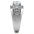 thumbnail image 3 of Luxe Jewelry Designs Men's Stainless Steel Tapered Ring with Round CZ Stones - Size 9, 3 of 3