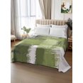 thumbnail image 2 of Twin Flat Sheet 66"x96", Sage Green Abstract Soft Lightweight Bedding Flat Sheets Only, Modern Mottled Art Oil Painting Brushed Microfiber Top Bed Sheet, Breathable StainResistant Bedsheets, 2 of 9