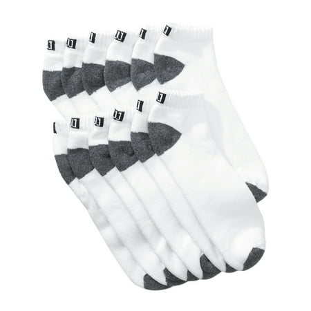 Wilson - Men's Cushioned Low-Cut Socks, White 6-Pack