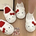 thumbnail image 4 of Sanrioed Hello Kitty Women Plush Slippers Anime Kawaii Cute Cotton Shoes Student Winter Bedroom Soft Shoes Girls Festival Gifts, 4 of 5