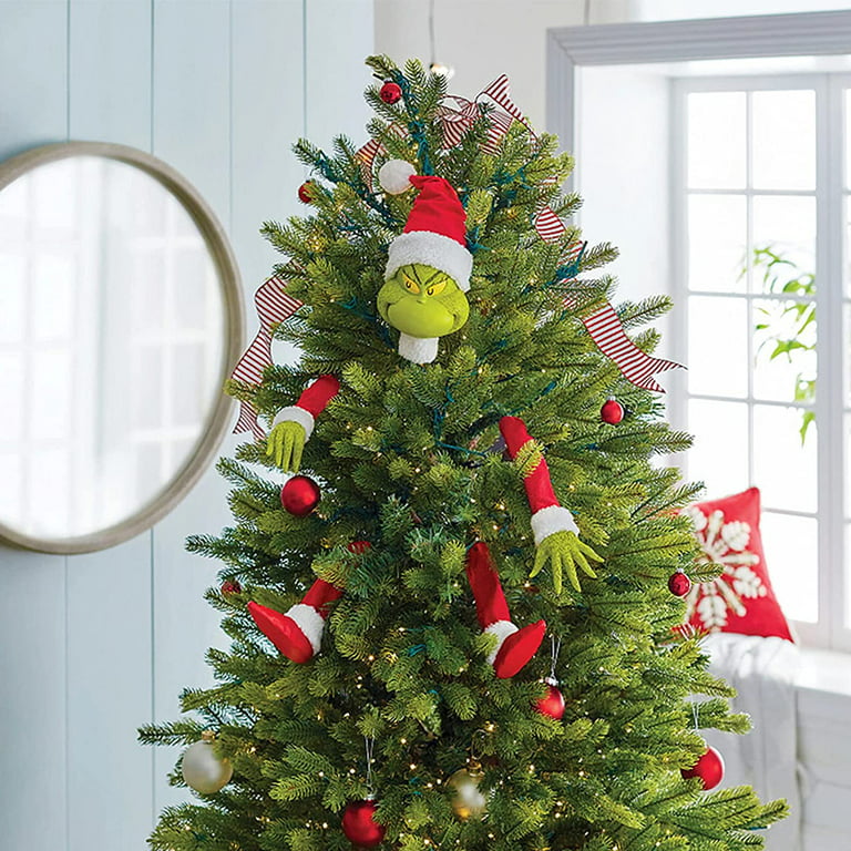Grinch Grinch Christmas Elves Leg Tree Decoration Xmas Tree Topper Decor  Xmas