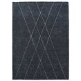 thumbnail image 2 of Rugsotic Carpets Hand Knotted Wool Area Rug 6'x9' Charcoal Geometric Rectangle Indoor Rug for Living Room, Bedroom Antimicrobial L00645, 2 of 9