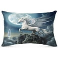 thumbnail image 2 of White Unicorn and Moon Throw Pillow Covers 1 Set Super Soft Pillow Shams Covers with Zipper, Living Room Farmhouse Decor Giftsations, 20x40 Inch, 2 of 7