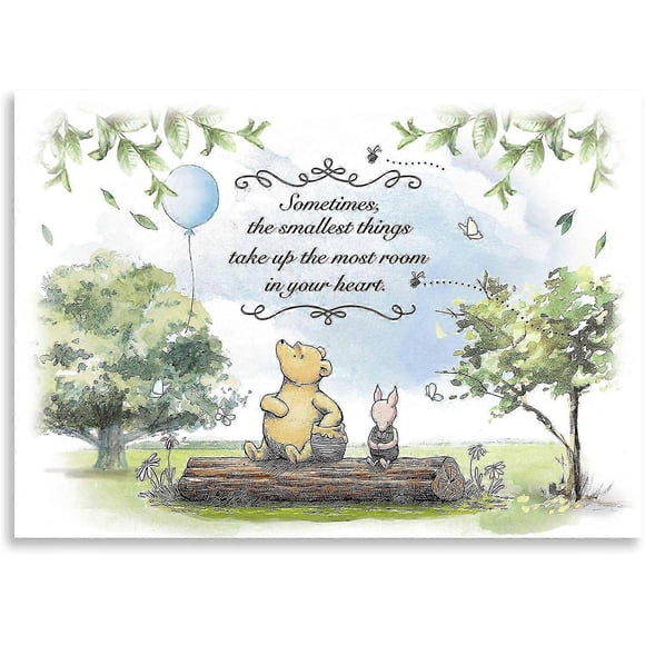 Classic Winnie Bear Backdrop Party Decorations Supplies for Kids Blue Balloon and Friends Birthday Cake Table Photo Photography Background 7x5ft