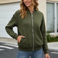 thumbnail image 2 of Unir Full Zip Casual Sweatshirt Jacket for Women, Ribbed Collar Cuffs, Relaxed Fit Athletic Outerwear with Pockets, 1 Piece, S-XXL, Plus Size Friendly, 2 of 6