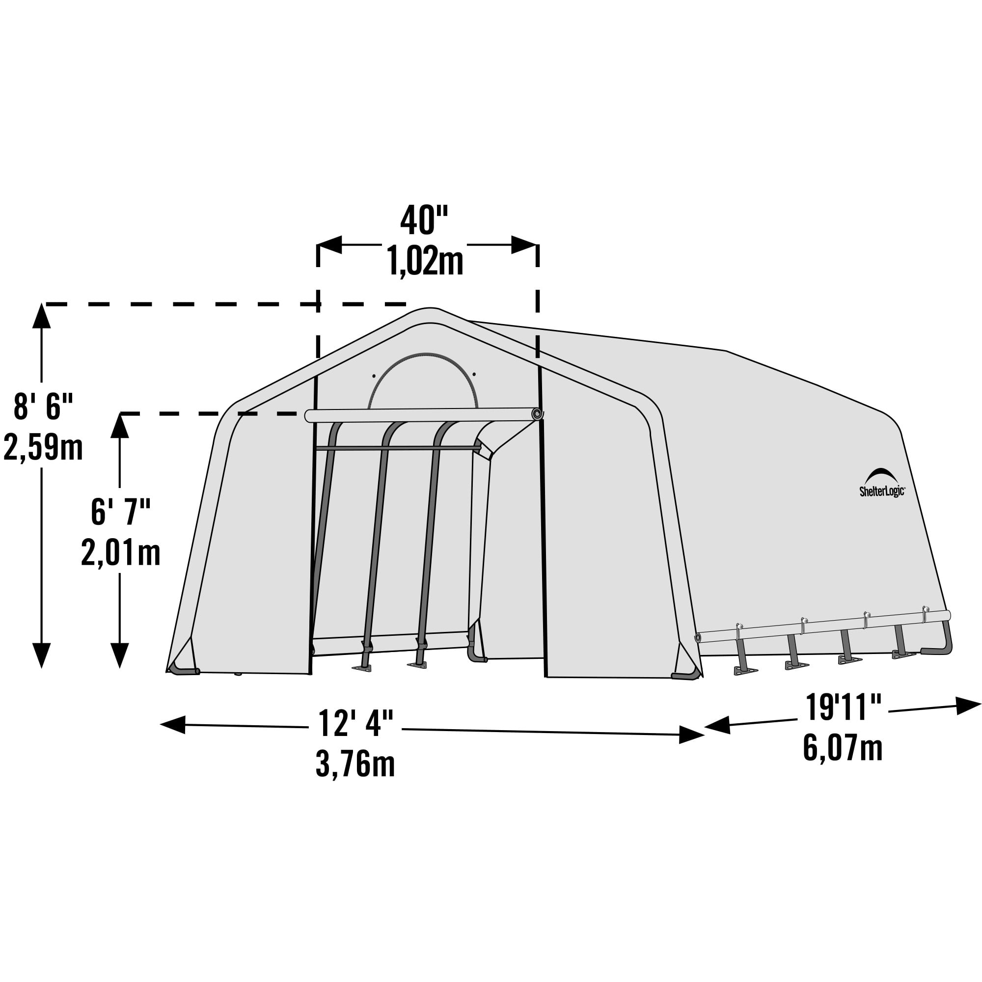 ShelterLogic GROW IT 12 x 20 x 8 ft Translucent Heavy Duty Greenhouse