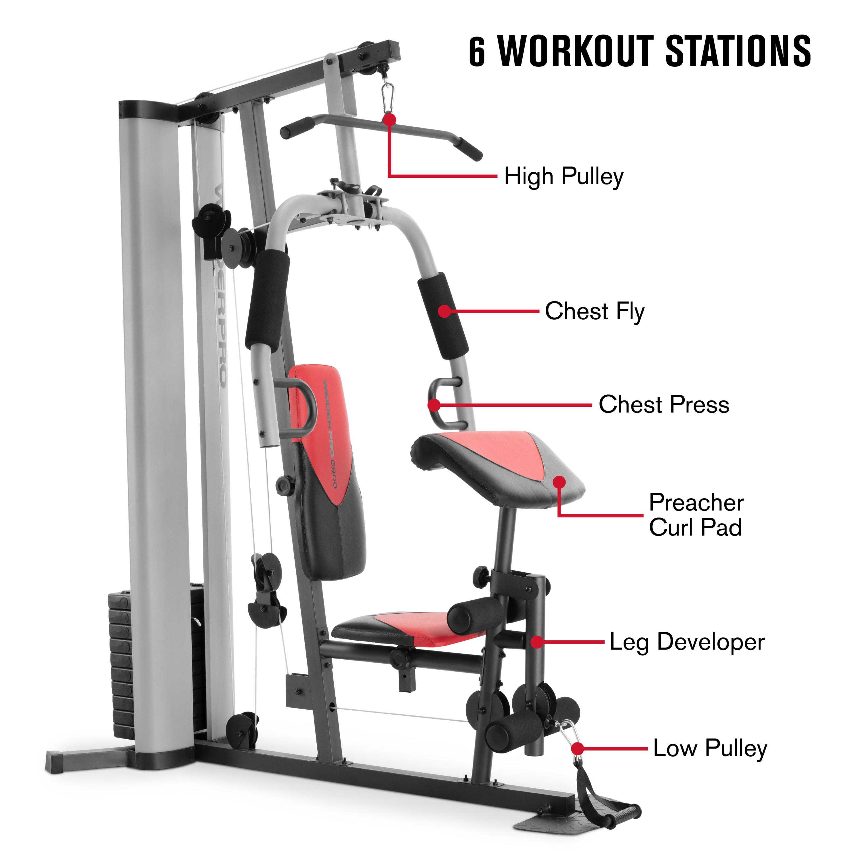 Weider Pro 6900 Home Gym System with 125 Lb. Weight Stack - image 4 of 39