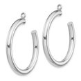 thumbnail image 2 of 14K White Gold Earring C-Hoop Women'S 30 mm 3 Polished Tube Hoop Jackets, 2 of 3