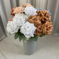 thumbnail image 4 of Ramo de rosas de tela abrasiva para decoración de bodas, hoteles, guía de ruta para el hogar, ramo de flores falsas, ramo de rosas de simulación, 4 of 6