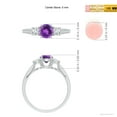 thumbnail image 4 of ANGARA Natural 0.45 Ct. Amethyst with Diamond Classic Ring in 14K White Gold for Women (Ring Size: 4), 4 of 9