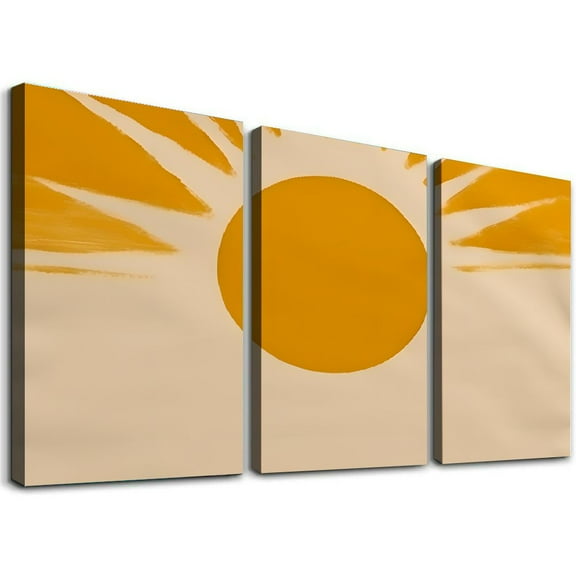 Shadudu Sun Canvas Wall Decor for Bedroom and Living Room Home Office Wall Art Set of 3 12x16 Inches 12"x16"x3pcs