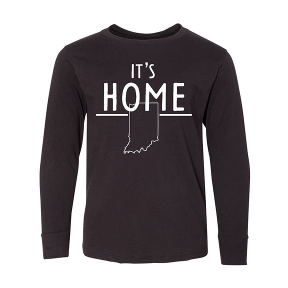 Inktastic It's Home- State of Indiana Outline Long Sleeve Youth T-Shirt