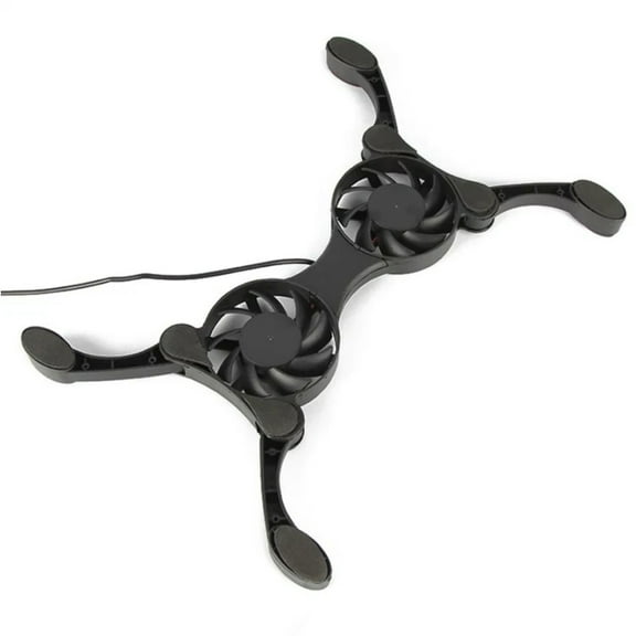 APPLAYERR Laptop Cooling Pad with Two Fans Adjustable Arms Portable Design USB Powered for 7”~15” Notebooks Black Low Noise