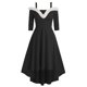 thumbnail image 1 of Vestido de invierno de Navidad para mujer, elegante vestido de manga larga abullonada con cuello de piel sintética, traje Midi para fiesta de Navidad y Año Nuevo, 1 of 4