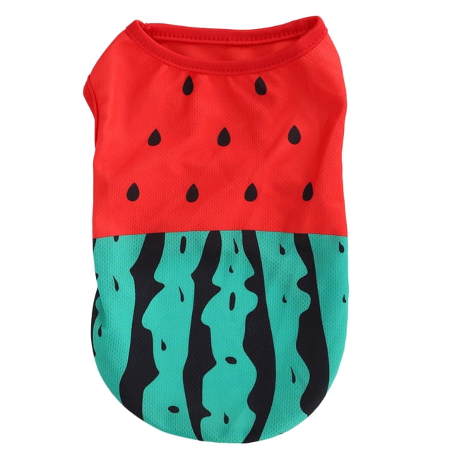 Ropa de verano para mascotas, diseño de sandía, chaleco para perros, camiseta ligera sin mangas antiadherente (sandía XS)
