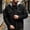 Black, variant on Jerdar Men's Faux Two Piece Hooded Denim Trucker Jacket Lapel Collar Button Flap Pockets Washed Long Sleeve Loose Fit Vintage Casual Fall Winter Streetwear Jean Outerwear Coat Top