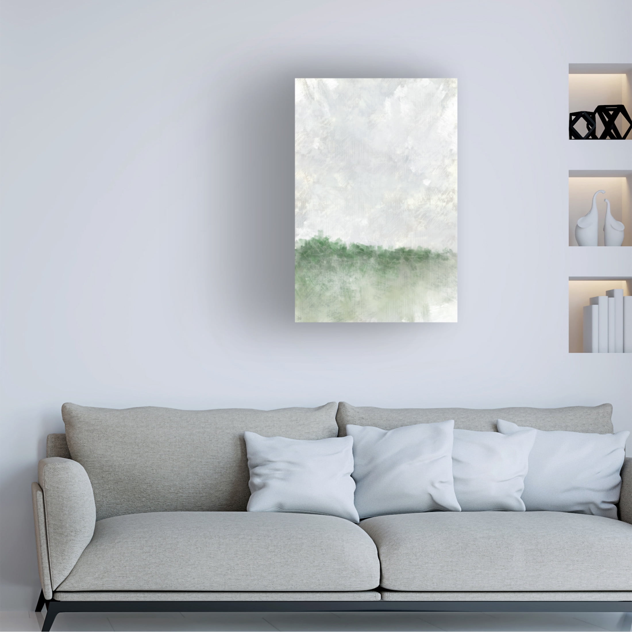 Canvas Wall Art - Line and Brush 'Textured Soft-Scape' Wall Art for Living Room, Bedroom, or Office Décor by Trademark Fine Art - 12 x 19 Inches