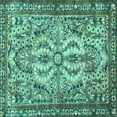 thumbnail image 1 of Ahgly Company Machine Washable Indoor Square Persian Turquoise Blue Traditional Area Rugs, 4' Square, 1 of 4