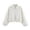 White, variant on Women's Polka Dot Cropped Jacket Lightweight Zip Up Lapel Casual