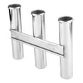 thumbnail image 1 of Support de Pêche, Support de Canne en Acier Inoxydable 3 Tubes Argent Poli pour Bateau Yacht, 1 of 8
